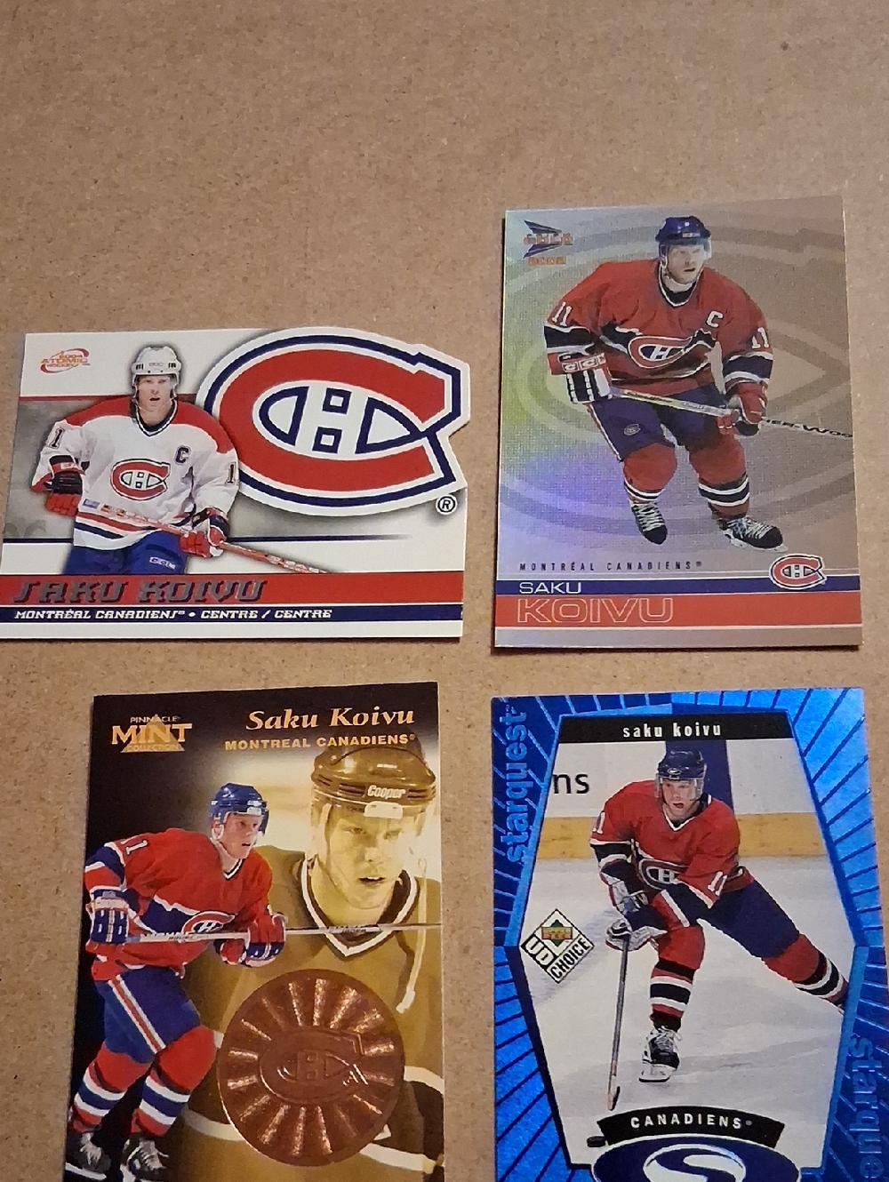 Montreal Canadiens Saku Koivu Hockey Card Lot - Red, Blue, White